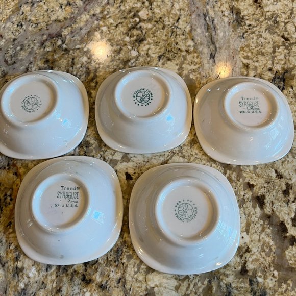 5 Vintage 1970 Syracuse China Berry/Desert Bowls Cherry Blossom Design - Picture 8 of 9